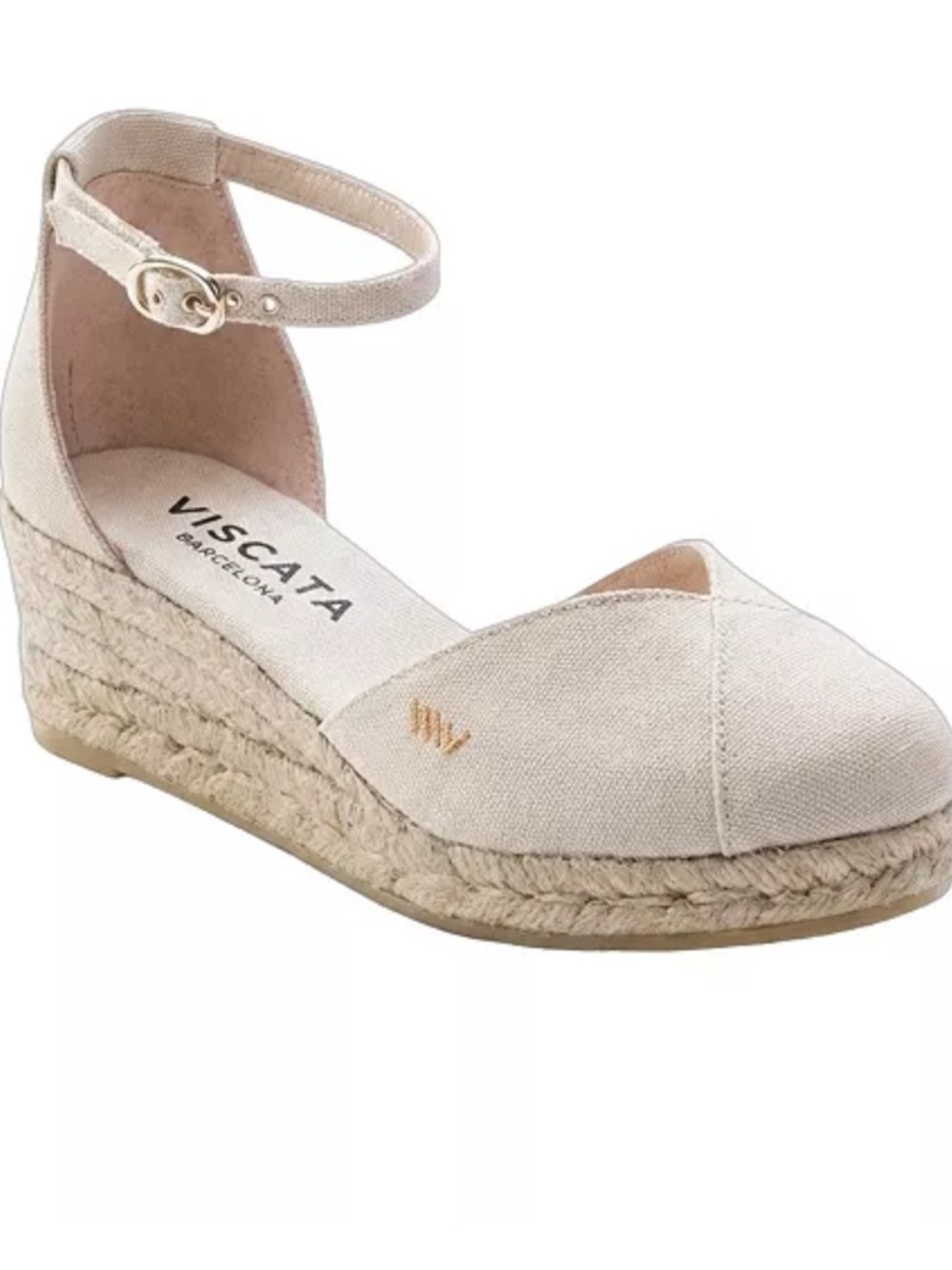 Viscera Barcelona Women's Cream Espadrille Wedge Sandal 38